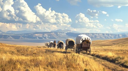 Covered Wagon Party Traveling
