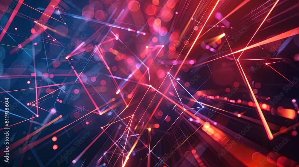 Poster high tech technology geometric and connection system background