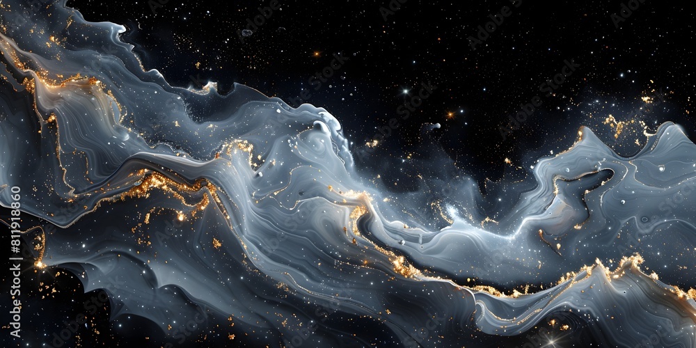 Poster mesmerizing cosmic swirls:ethereal marble textures envelop the viewer in a primordial dance of light