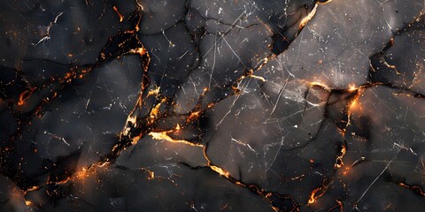 Fototapeta premium Striking Black Marble Backdrop with Intricate Textured Patterns and Veins for Premium Digital Designs and Artwork
