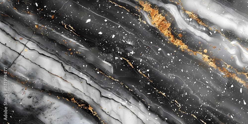 Poster captivating marble mosaic:an elegant interplay of light and shadow
