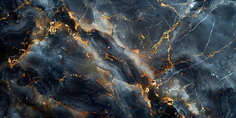 Fototapeta premium Dramatic Black Marble Texture with Golden Veins for Elegant and Sophisticated Designs