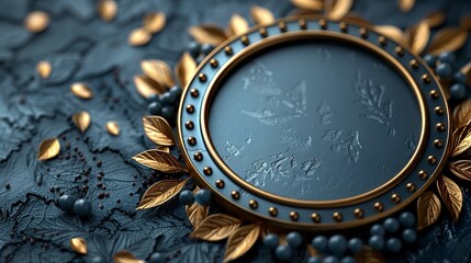 Elegant and professional quality assurance seal that glitters in gold. Attract attention with a dark blue background. Outstanding performance demonstrates reliability and high standards.