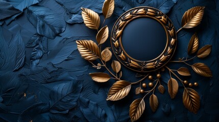 Elegant and professional quality assurance seal that glitters in gold. Attract attention with a dark blue background. Outstanding performance demonstrates reliability and high standards.