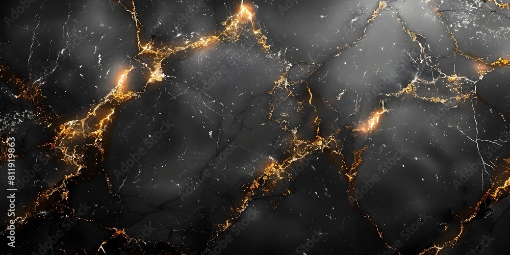 Poster black marble textured background with striking fractal-like patterns and elegant,sophisticated aesth