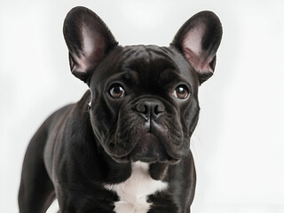 Fototapeta premium french bulldog portrait on white background