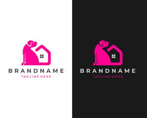 simple house and dog logo