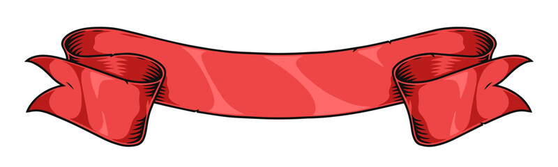 Victorian ribbon red vintage sticker