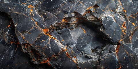 Dramatic Dark Marble Texture with Captivating Fractal Patterns and Veins for Luxury Design