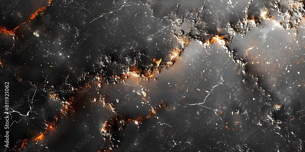 Poster mesmerizing black marble textured surface with dramatic cracked and weathered patterns,ideal for hig
