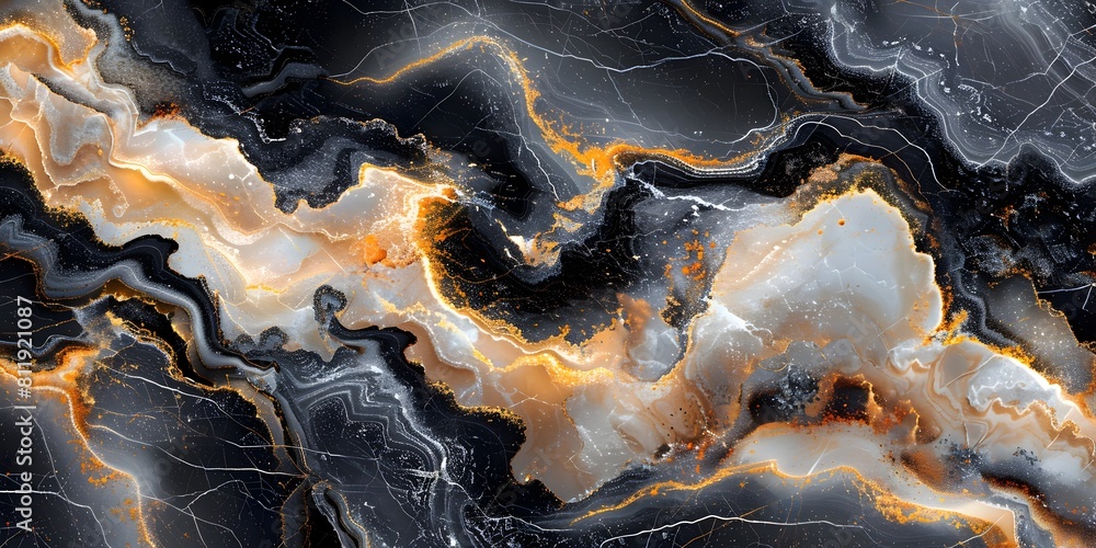 Aufkleber stunning marble texture with dynamic swirling patterns and golden accents