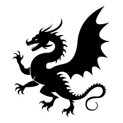 tattoo sketch silhouette of a stylized dragon