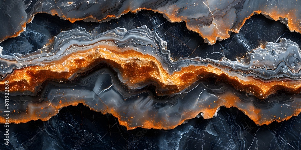 Aufkleber dramatic swirling marble texture with fiery glow and moody gradient