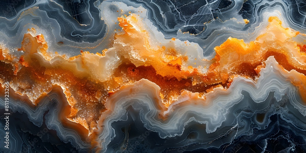 Aufkleber Mesmerizing Abstract Marble Texture with Fiery Volcanic Eruption Patterns for Premium Interiors and Graphic Designs