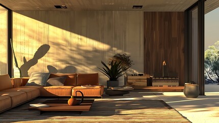 Urban jungle loft living room with lush greenery, a rattan sofa, and botanical prints, and rejuvenation