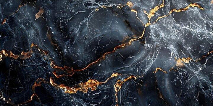 Black and golden marble surface with stunning fractal and geometric patterns,perfect background for luxury,interior design,and high-end branding - Powered by Adobe
