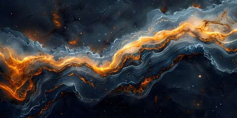 Fiery Marble Explosion:Dramatic Cosmic Textures Bring Surreal Energy to Abstract Background