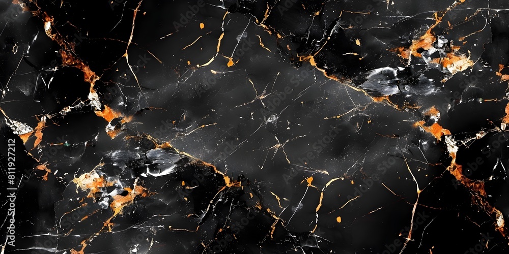 Leinwandbilder stunning black marble background with dynamic veins and fractal patterns for luxury and premium desi