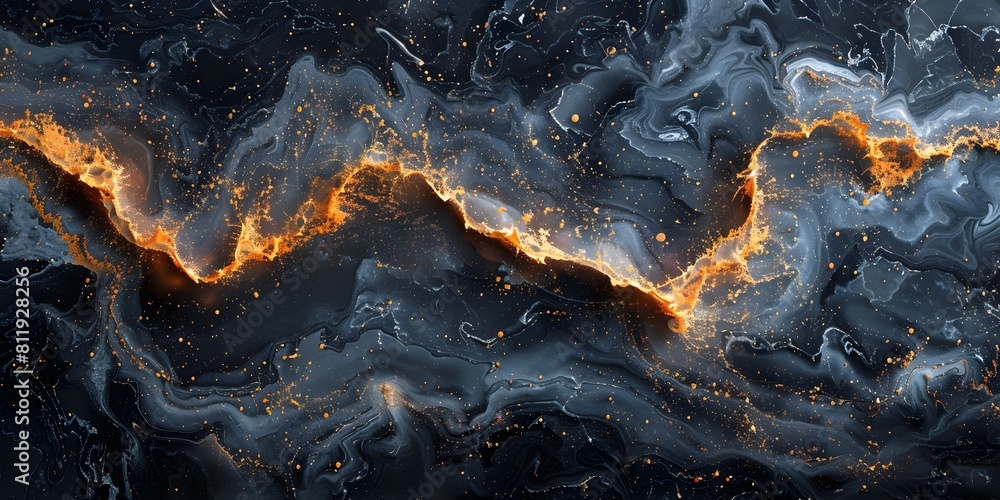 Poster Mesmerizing Marble Explosion:A Captivating Abstract Composition of Swirling Energies and Otherworldly Patterns