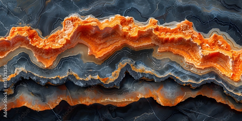 Poster fiery marble textures:mesmerizing patterns of molten energy in nature's canvas