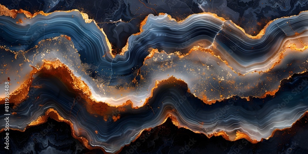 Aufkleber mesmerizing molten marble backdrop with dynamic swirls and fiery accents