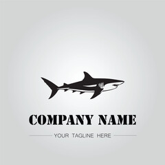 Shark silhouette illustration design for company logo vector image on the white background