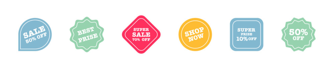 Sale tags collection. Sale quality tags and labels. Shopping badges. Vector illustration