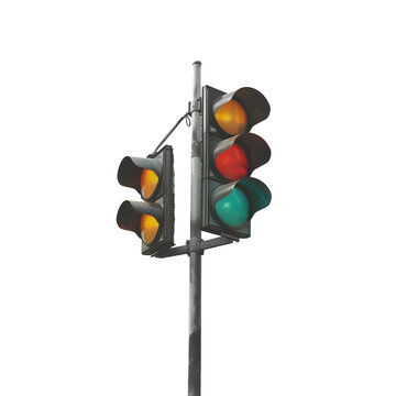 traffic light on a white background