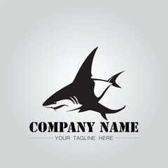 Shark silhouette illustration design for company logo vector image on the white background
