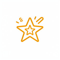 Linear Icon with a Star Representing Success and Achievements