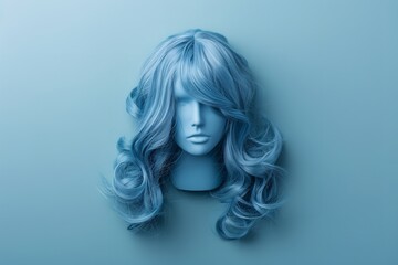 Elegant hair wig featuring a current design, isolated against a backdrop. Generative Ai