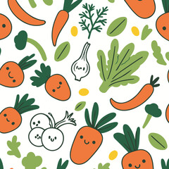 Vector illustration of a cute Veggies for toddlers