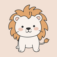 Vector illustration of a charming Lion for toddlers' learning adventures