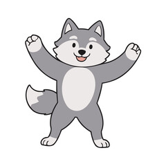 Cute Wolf for children's bedtime stories vector illustration