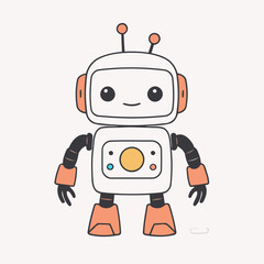 Vector illustration of a lovable Robot for children's picture books