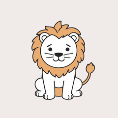 Cute vector illustration of a Lion for toddlers