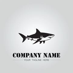 Shark silhouette illustration design for company logo vector image on the white background