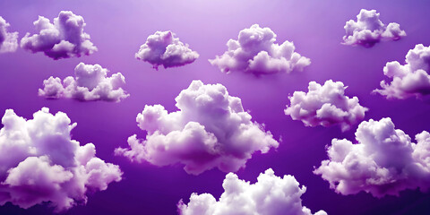 white clouds on purple background