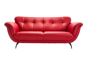 Fototapeta premium red modern sofa furniture on transparent background