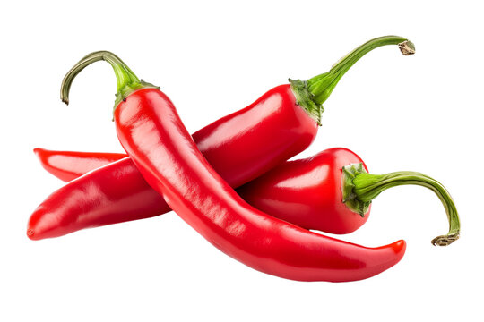 Red hot chili pepper isolated on  transparent background