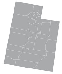 Map of the US states with districts. Map of the U.S. state of Utah