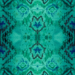 Zigzag Ikat. Mint Indonesia Geometric Pattern.