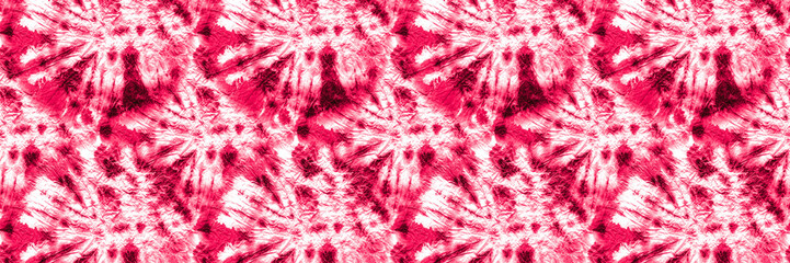 Hippy Art. Coral Shibori. Pink Hippy Colors. 60s