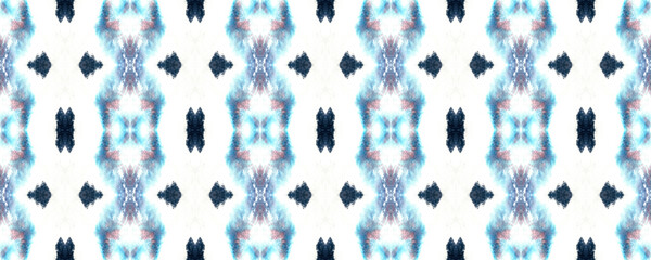Tile Watercolor. Indigo Orthodox Pattern.