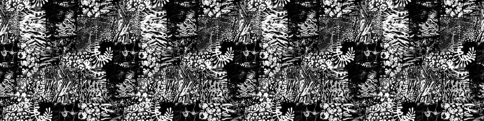 Abstract Animal Print. Gray Watercolor Animal Skins. Black Leopard Fashion Pattern. Watercolor Sketch Brush. Grey Animal Print Room. Monochrome Seamless Print.