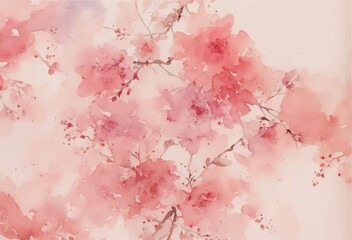 Splash And Pink Flower Watercolor Background