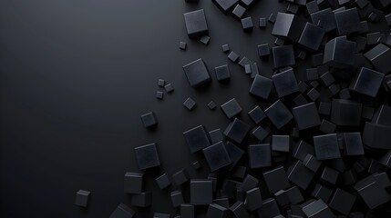 Scattered Cubes Forming Keypad-Like Digital Backdrop in Dark Minimalist Design