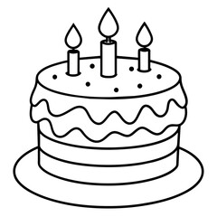 Red Velvet Cake outline coloring book page line art illustration digital drawing