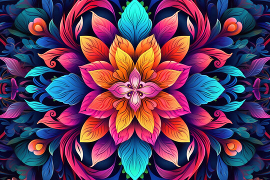 multi colors flower designs pattern