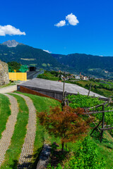 Sigths from Dorf Tyrol in South Tyrol Italy on Meran and other Landscapes.